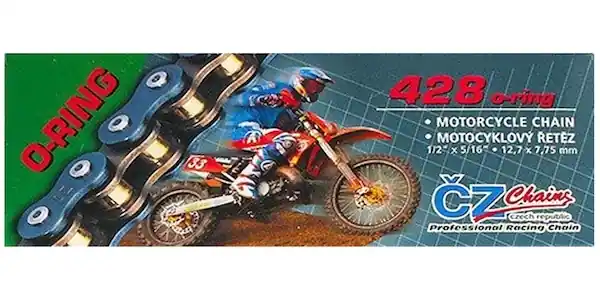 Objednat Nyní řetěz 428OR, ČZ (barva černá, 60 článků vč. rozpojovací spojky CLIP)