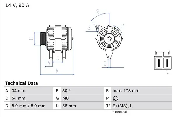 Značkový Generátor BOSCH 0 986 049 191